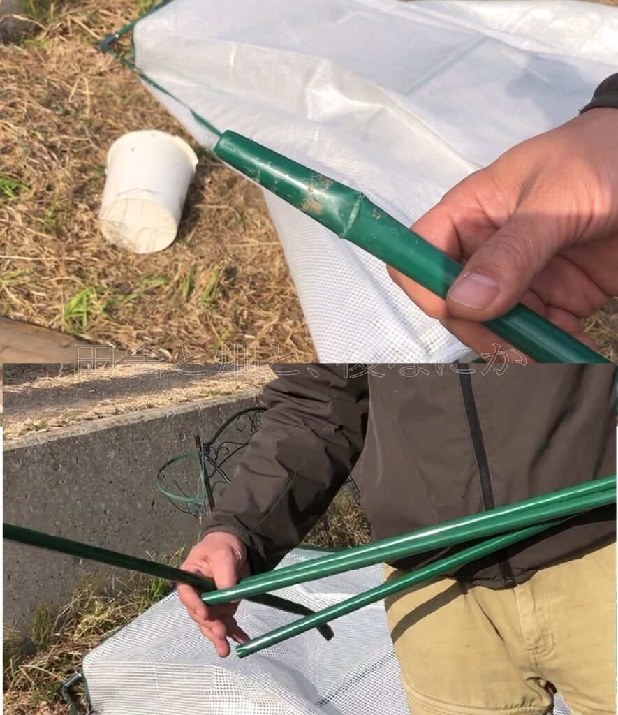 倒壊したビニール温室